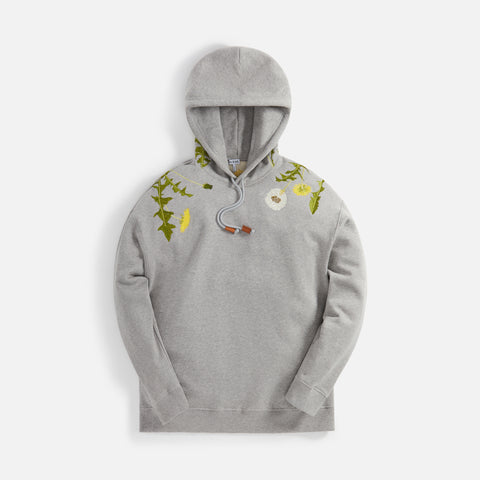 flower monogram shearling hoodie