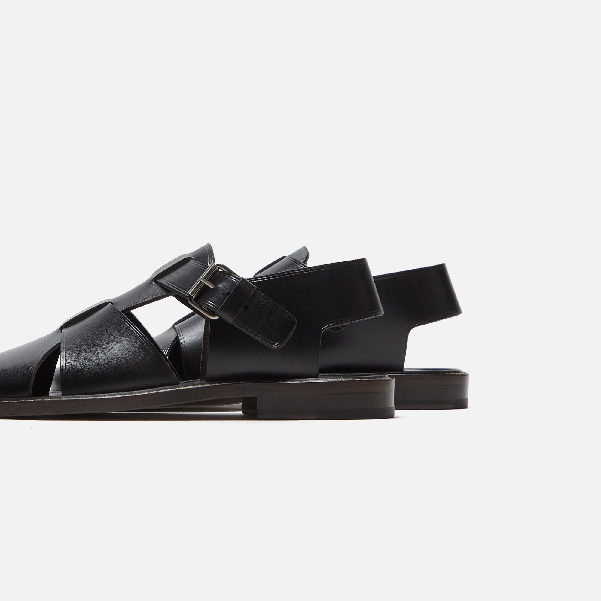 【Lemaire】Fisherman レザー サンダル（ブラック） TIME SALE] LEMAIRE ルメール FISHERMAN SANDALS