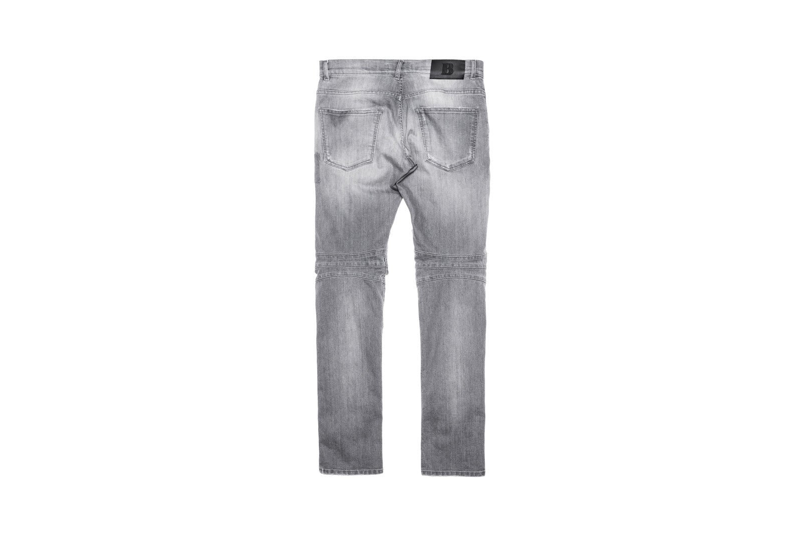 Pierre Balmain Moto Curve Knee Denim - Grey