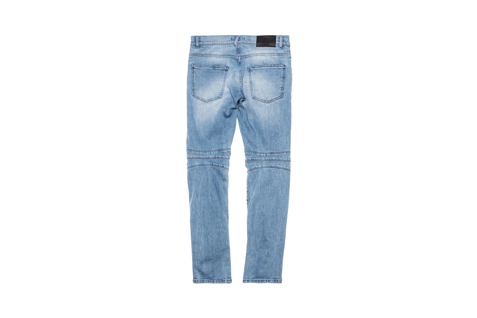 Pierre Balmain Moto Curve Knee Denim - Light Blue