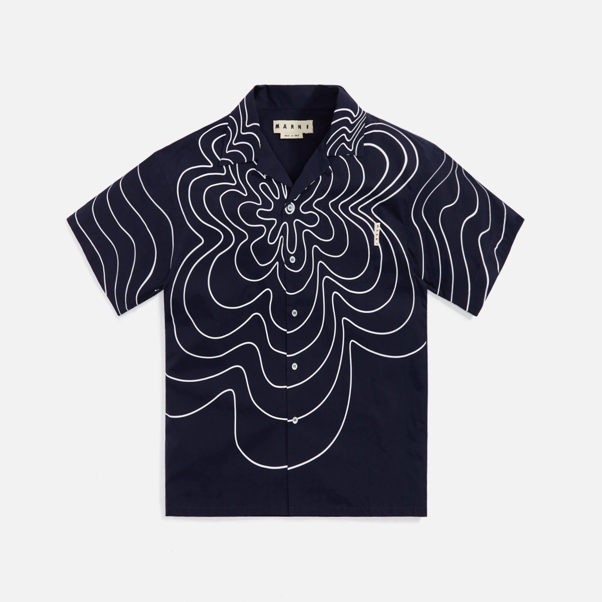 Marni S/S Bowling Shirt - Blueblack