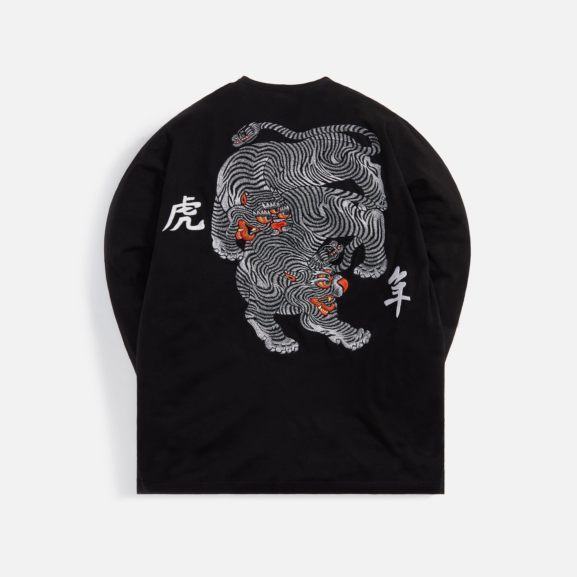 Maharishi Tiger Embroidered L/S Tee OCJ 190 - Black