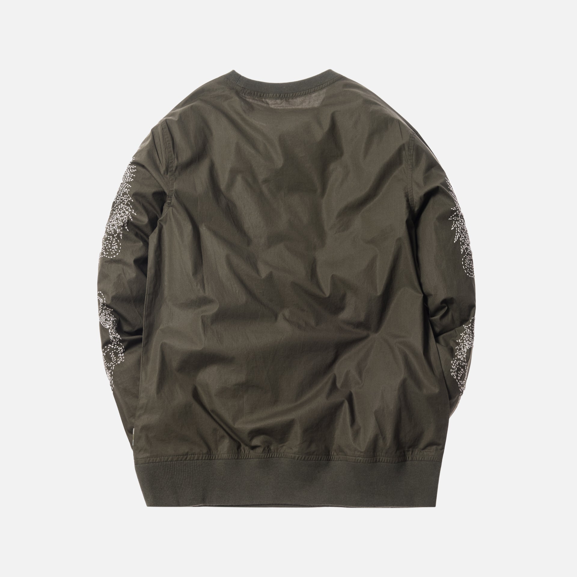 Maharishi Stencil Dragon Woven Track Crewneck - Mil Olive