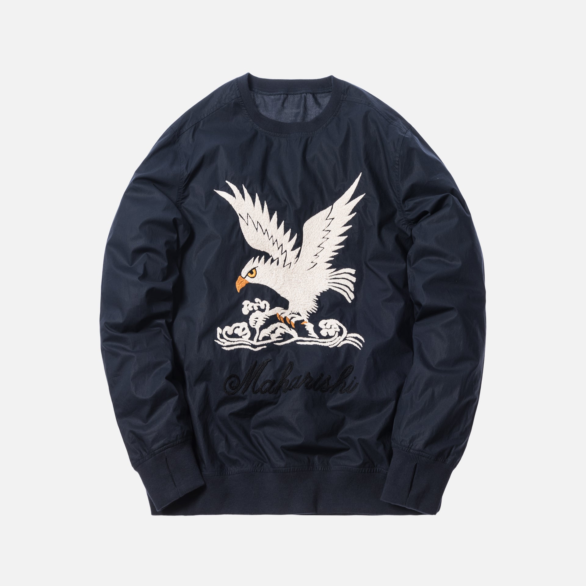 Maharishi Eagle Woven Track Crewneck - Navy