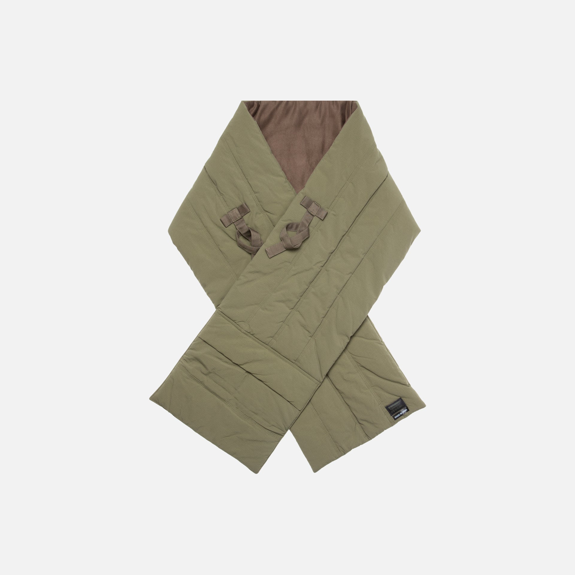 Maharishi Puffer Quilted Scarf - Olive