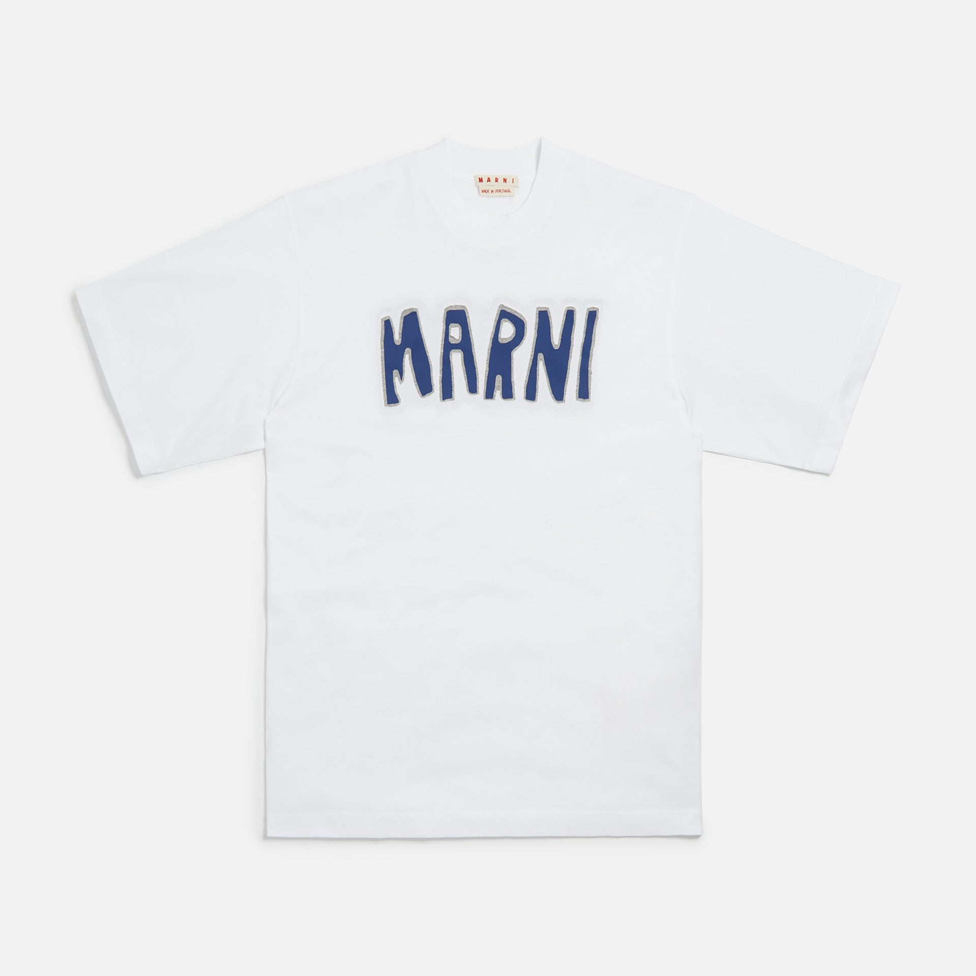 Marni Cutout Logo Cotton Jersey Tee - Lily White