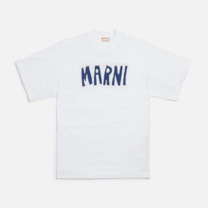 Marni Cutout Logo Cotton Jersey Tee - Lily White