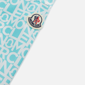 Moncler Shirt with Printed Logo - Teal / White