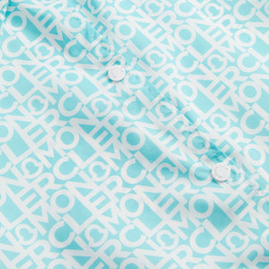 Moncler Shirt with Printed Logo - Teal / White