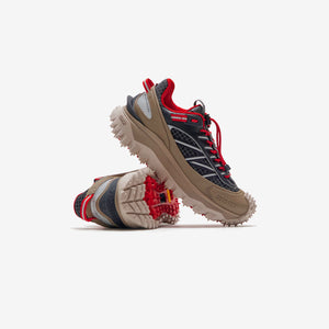 Moncler Trailgrip GTX Low Top tal Sneakers - Red / Taupe / Black