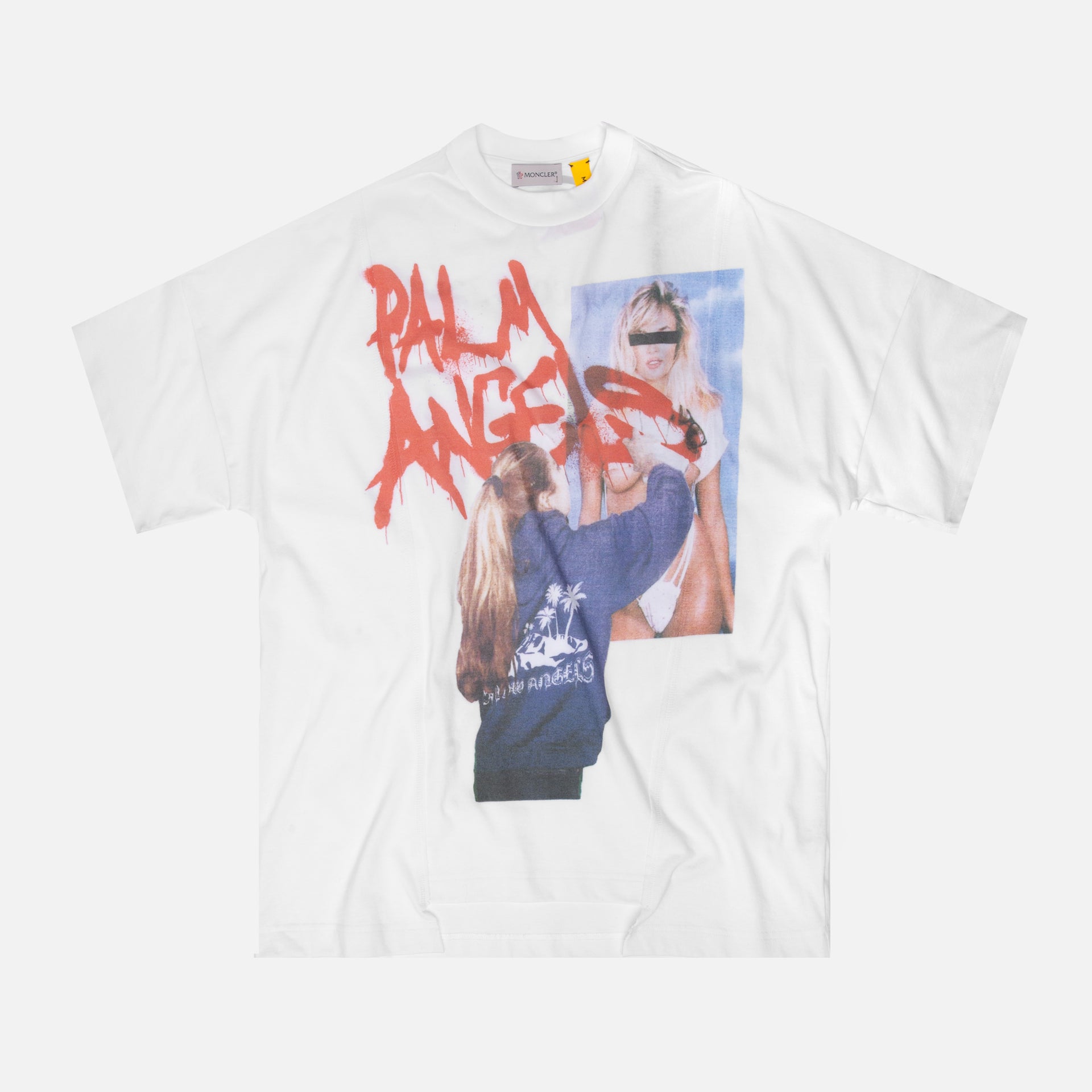 8 Moncler Palm Angels Maglia Girocollo Graphic Tee - White