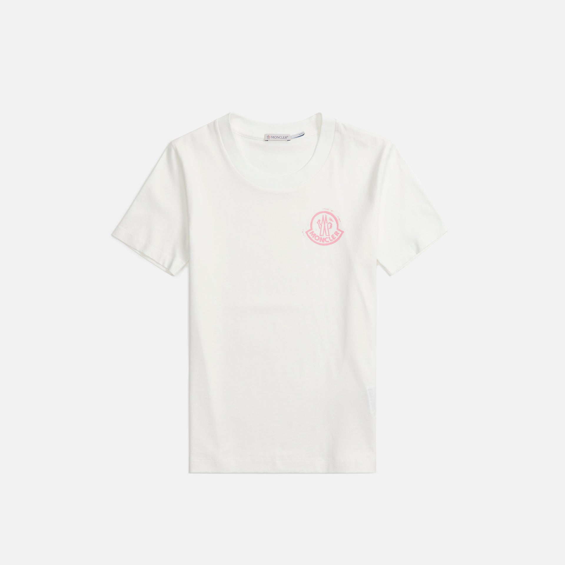 Moncler Tee with Stamp Logo - Natural