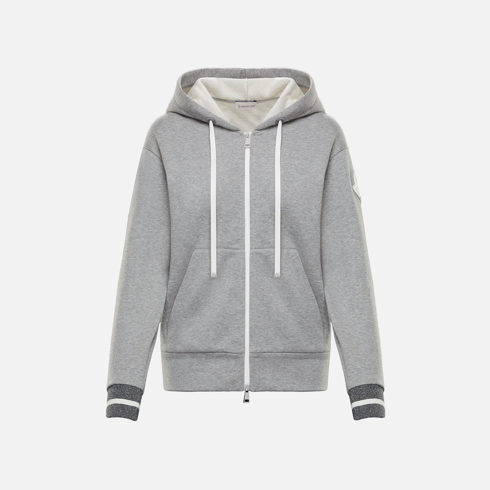 Moncler Maglia Cardigan Hoodie Grey