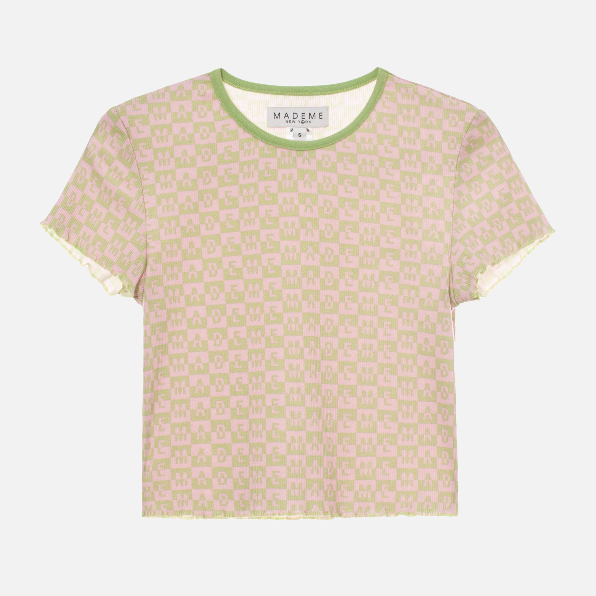 MadeMe Checkered Logo Rib Top - Pink