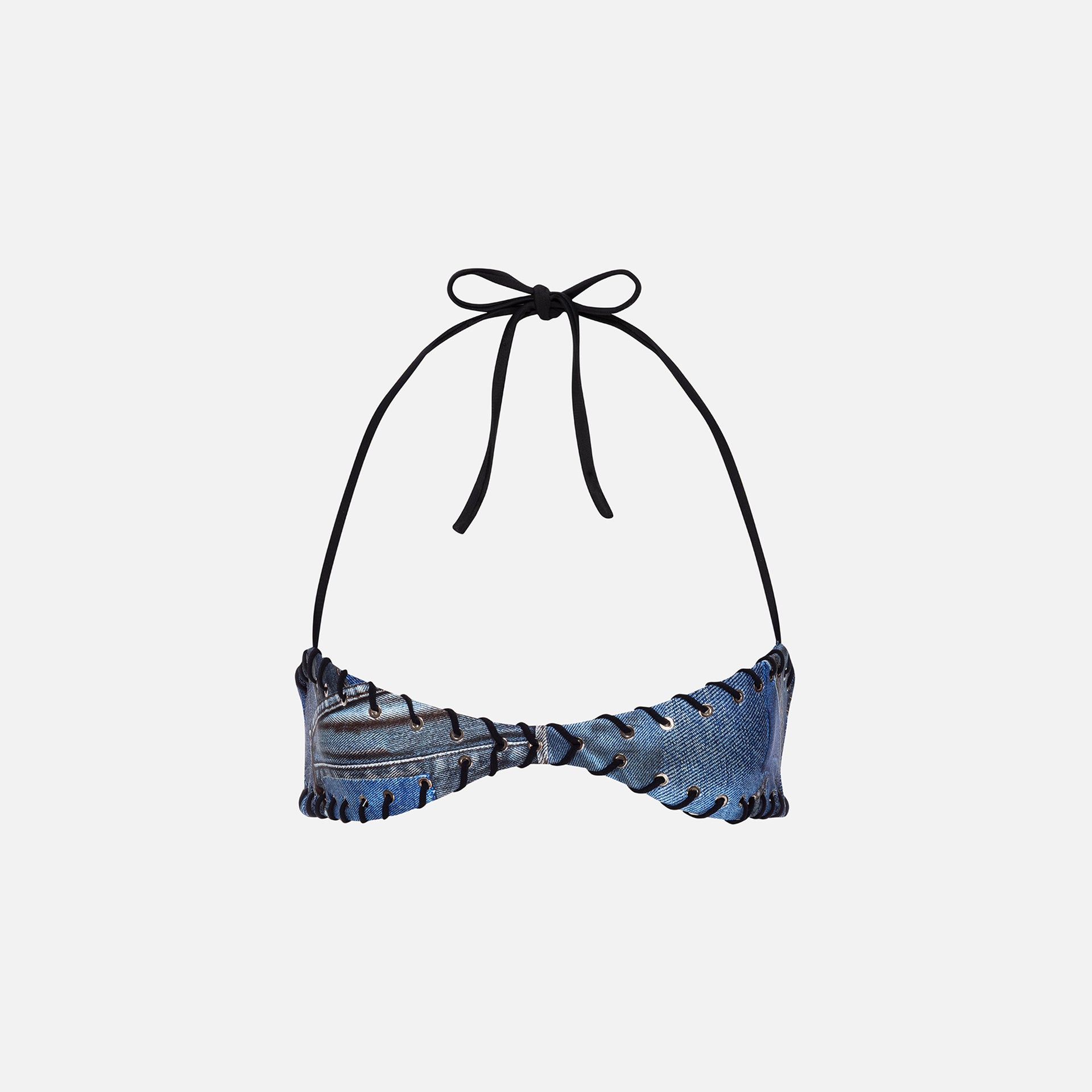 Miaou Rio Bikini Top - Denim Print