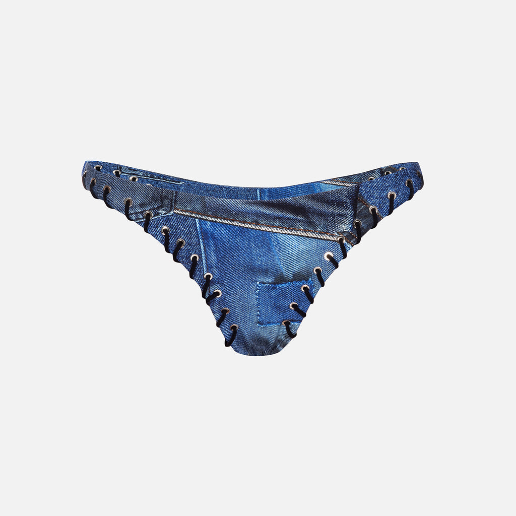 Miaou Rio Bikini Bottom - Denim Print – Kith