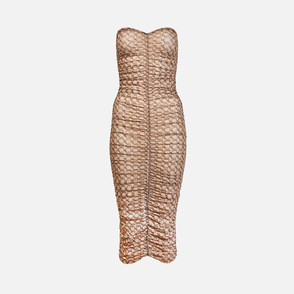 Miaou Renzo Dress - Nude Monogram – Kith