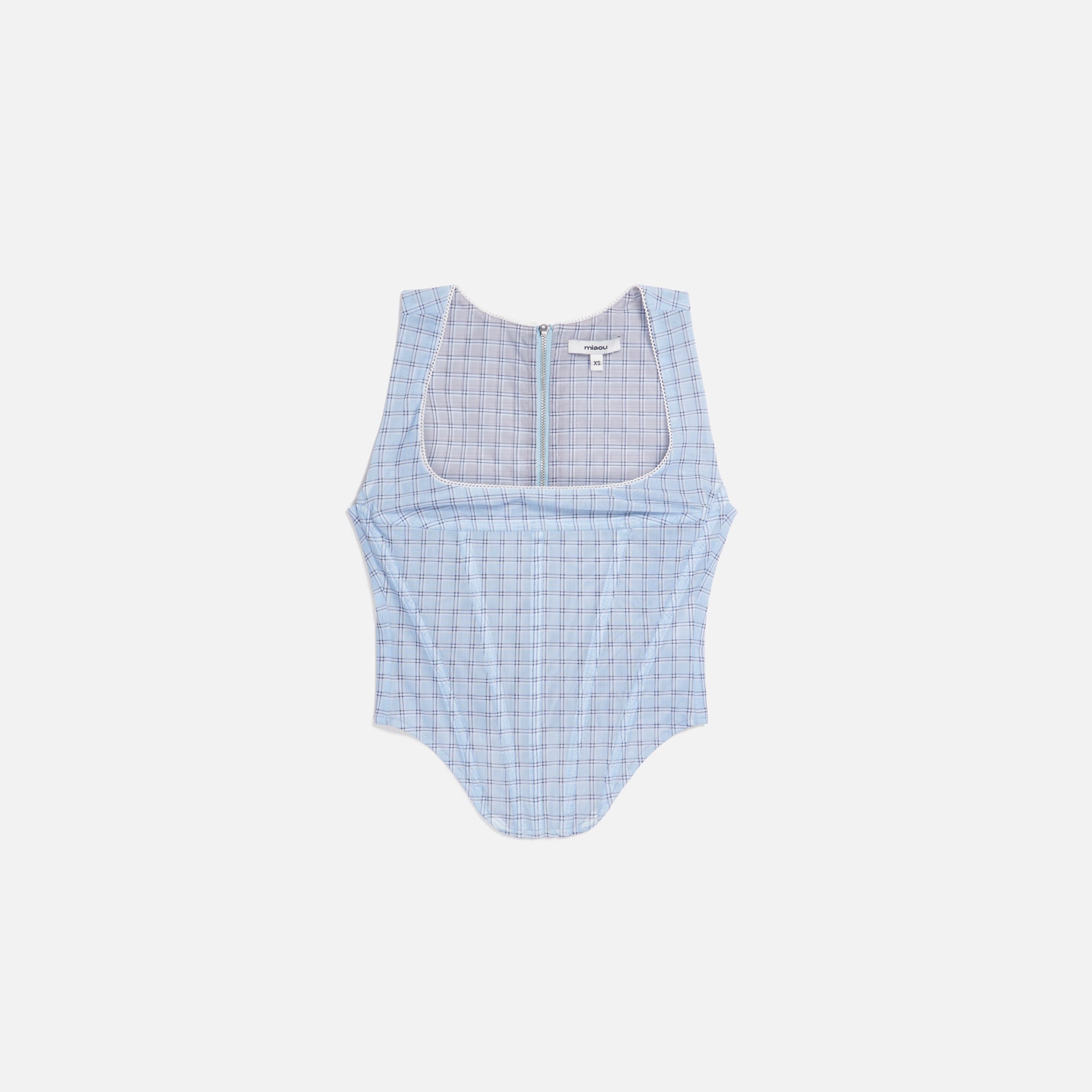 Miaou Exclusive Campbell Top - Blue Plaid