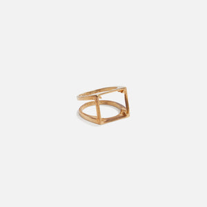 Margiela Cut Out Square Signet Ring - Gold