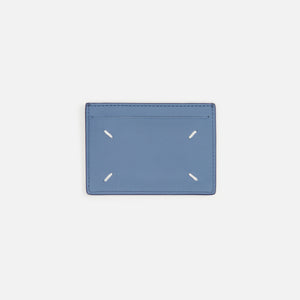 Margiela 3 Card Holder Grainy Leather - Denim Blue