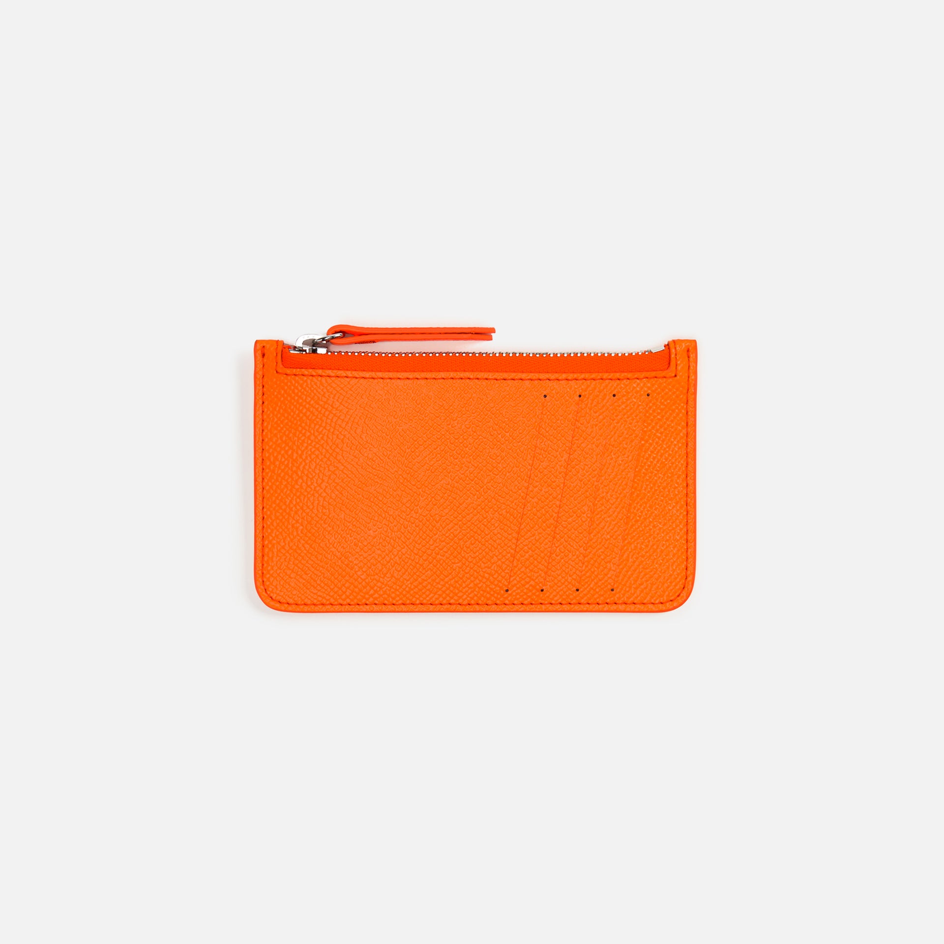 Margiela Zip Card Holder Fluo Grainy Leather - Orange Popsicle