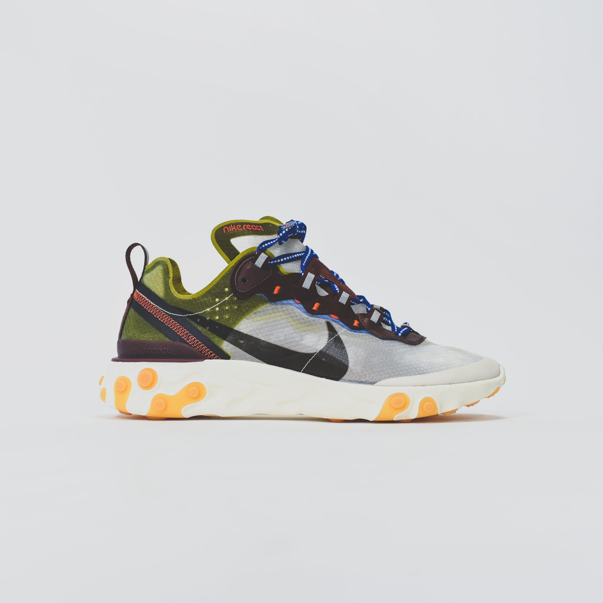 Nike React Element 87 Moss Black El Dorado Deep Royal Blue Kith