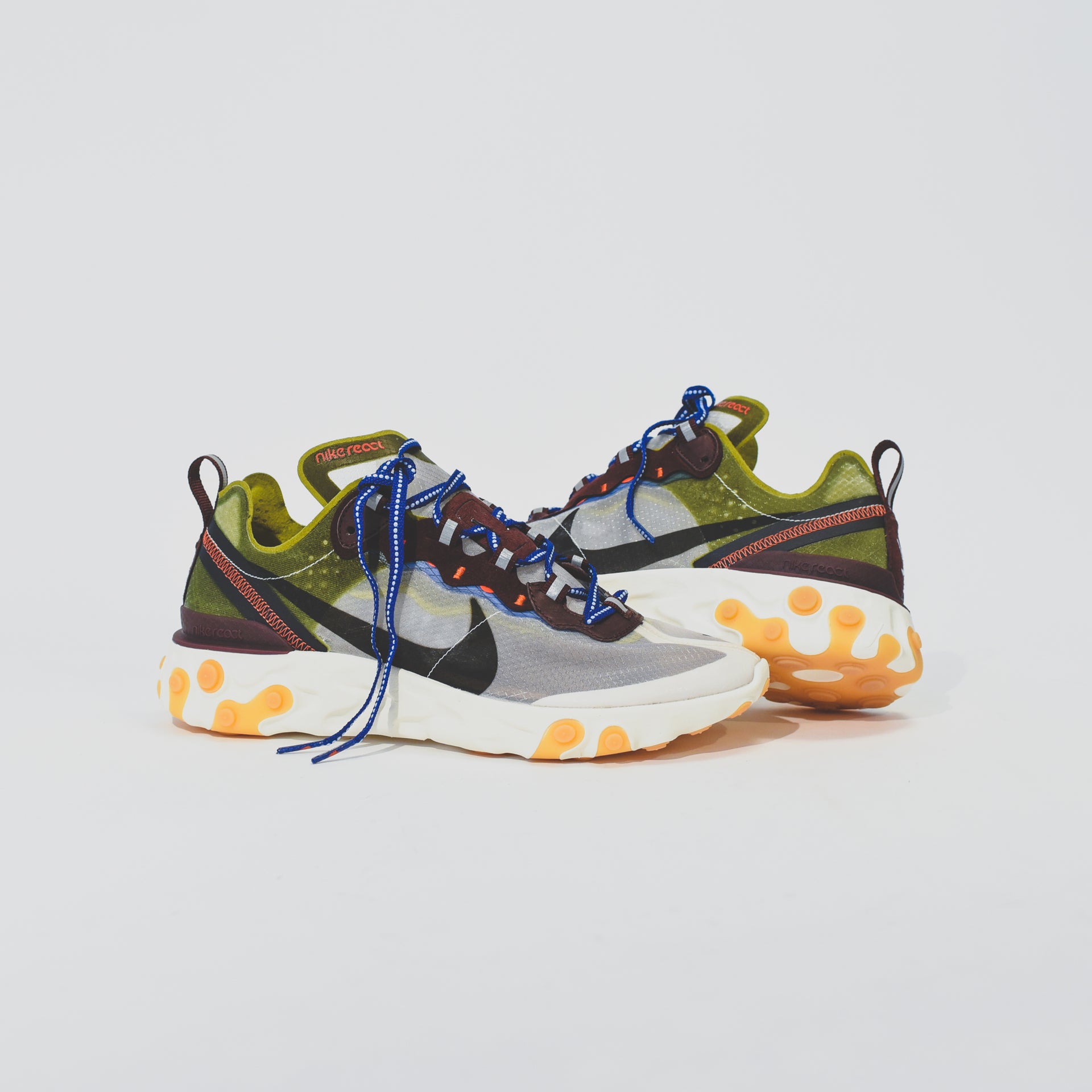 Nike React Element '87 - Moss / Black / El Dorado / Deep Royal Blue
