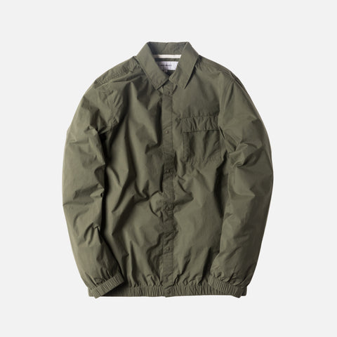 Norse Projects Jens Crisp Cotton Button-Up - Dried Olive – Kith