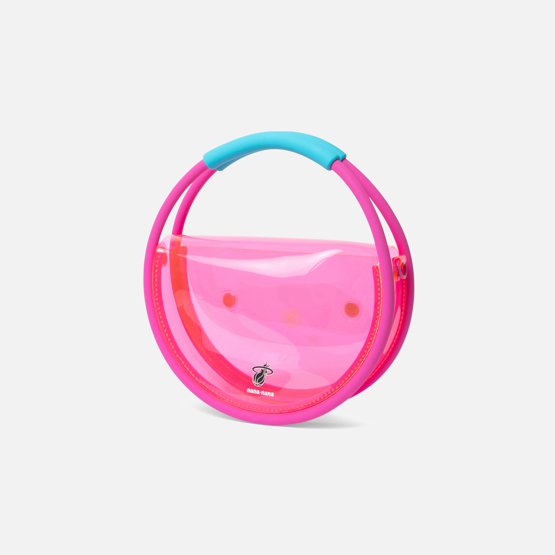 Nana-Nana Hoop PVC Bag Medium - Miami Heat Pink