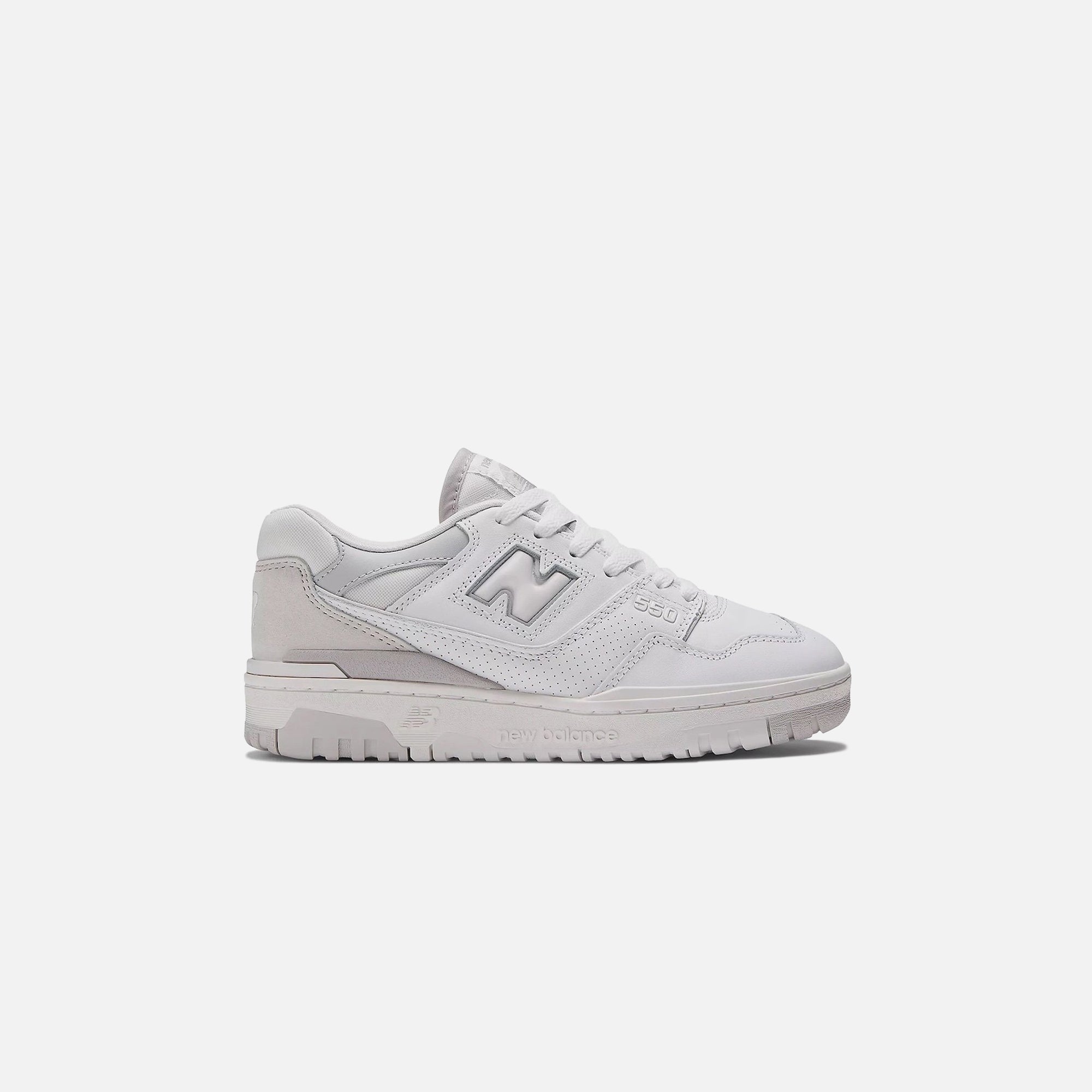 New Balance 550 - White / Rain Cloud / Light Aluminum – Kith