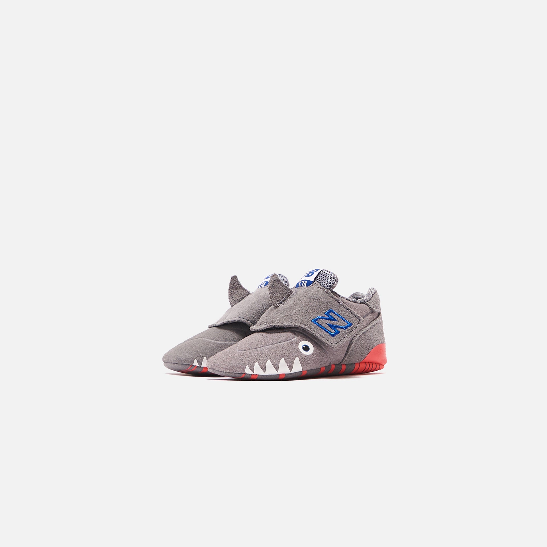 New Balance 574 Classic Crib - Gunmetal / Energy Red