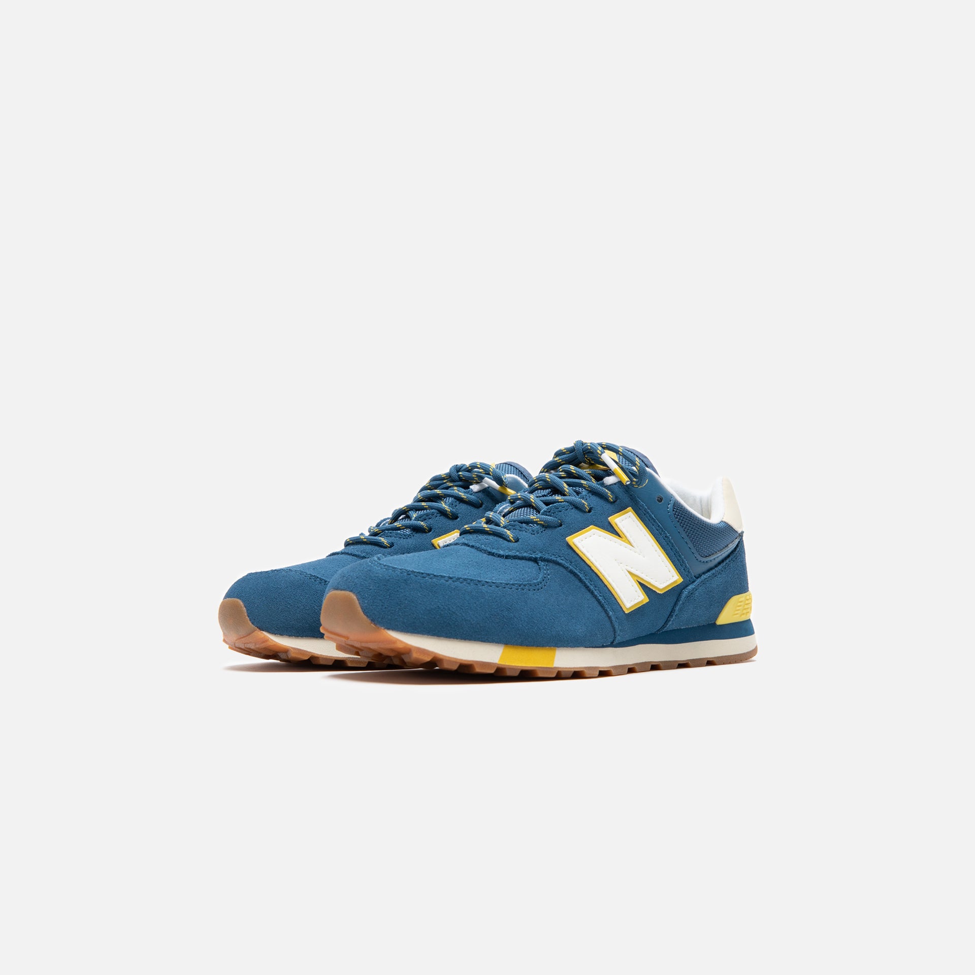 New Balance Grade School 574 Classic - NB Dark Blue / Chartreuse