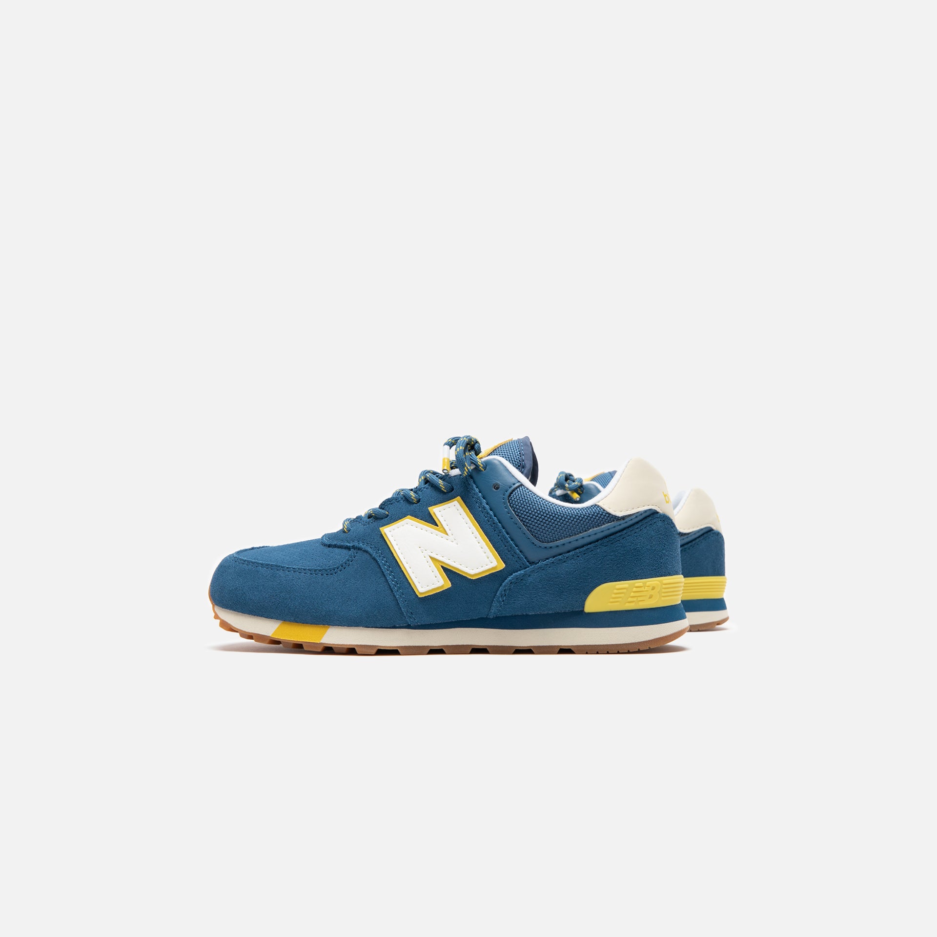 New Balance Grade School 574 Classic - NB Dark Blue / Chartreuse