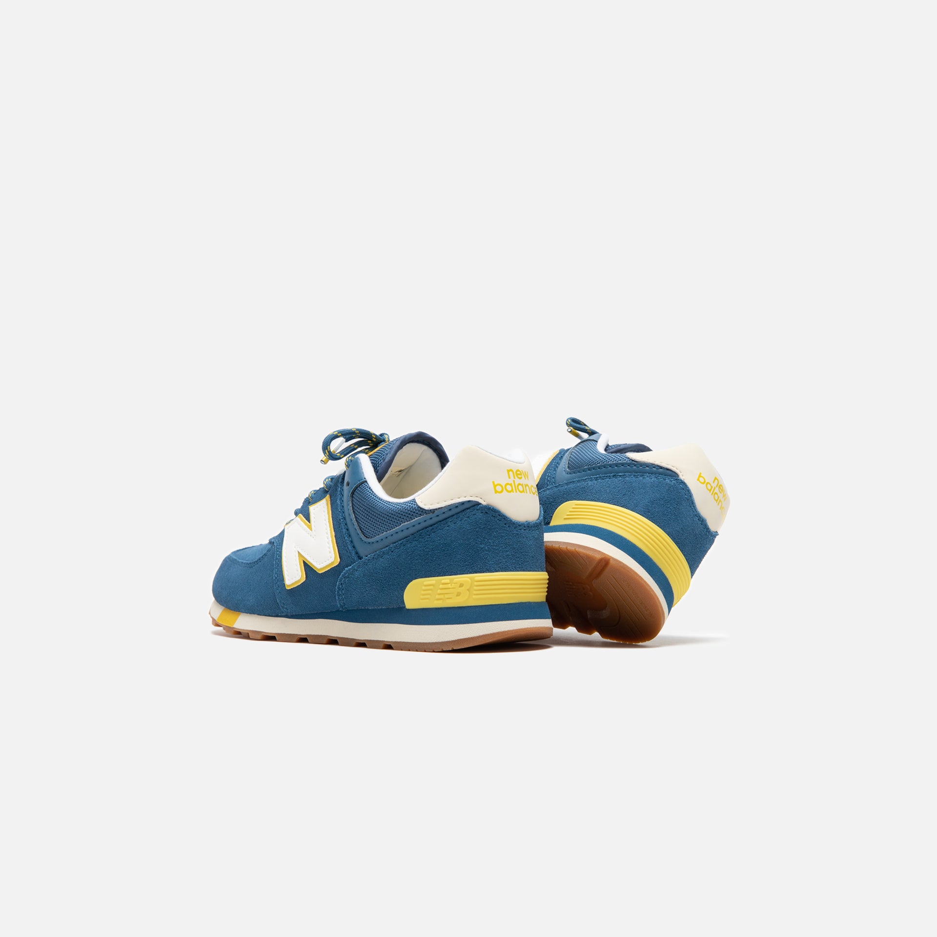 New Balance Grade School 574 Classic - NB Dark Blue / Chartreuse