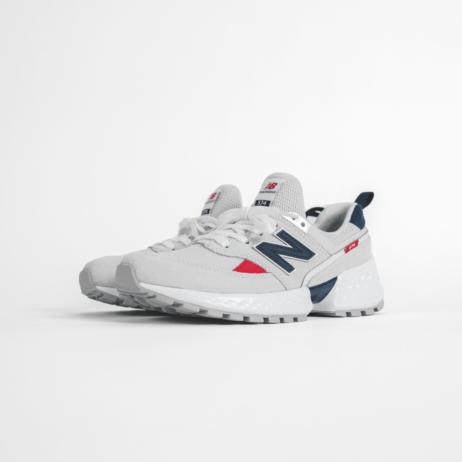 New Balance Grade School 574 - Sport Grey / Blue / Red