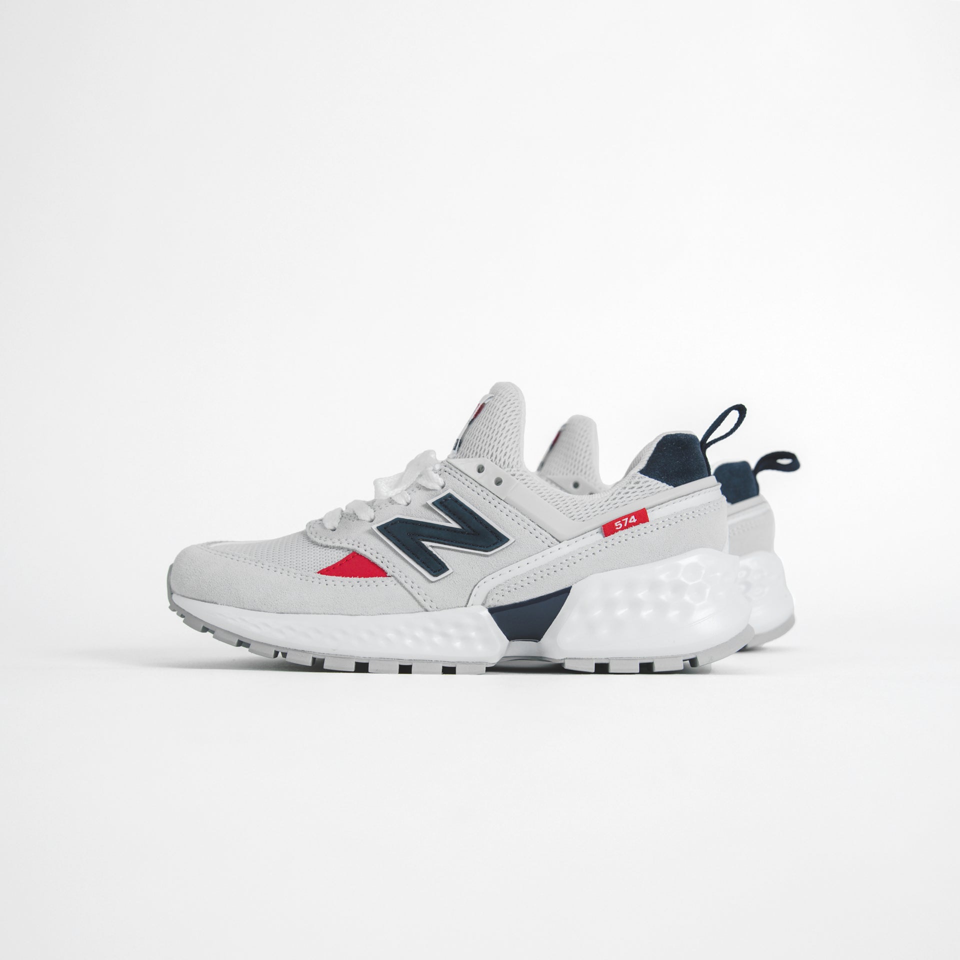 New Balance Grade School 574 - Sport Grey / Blue / Red