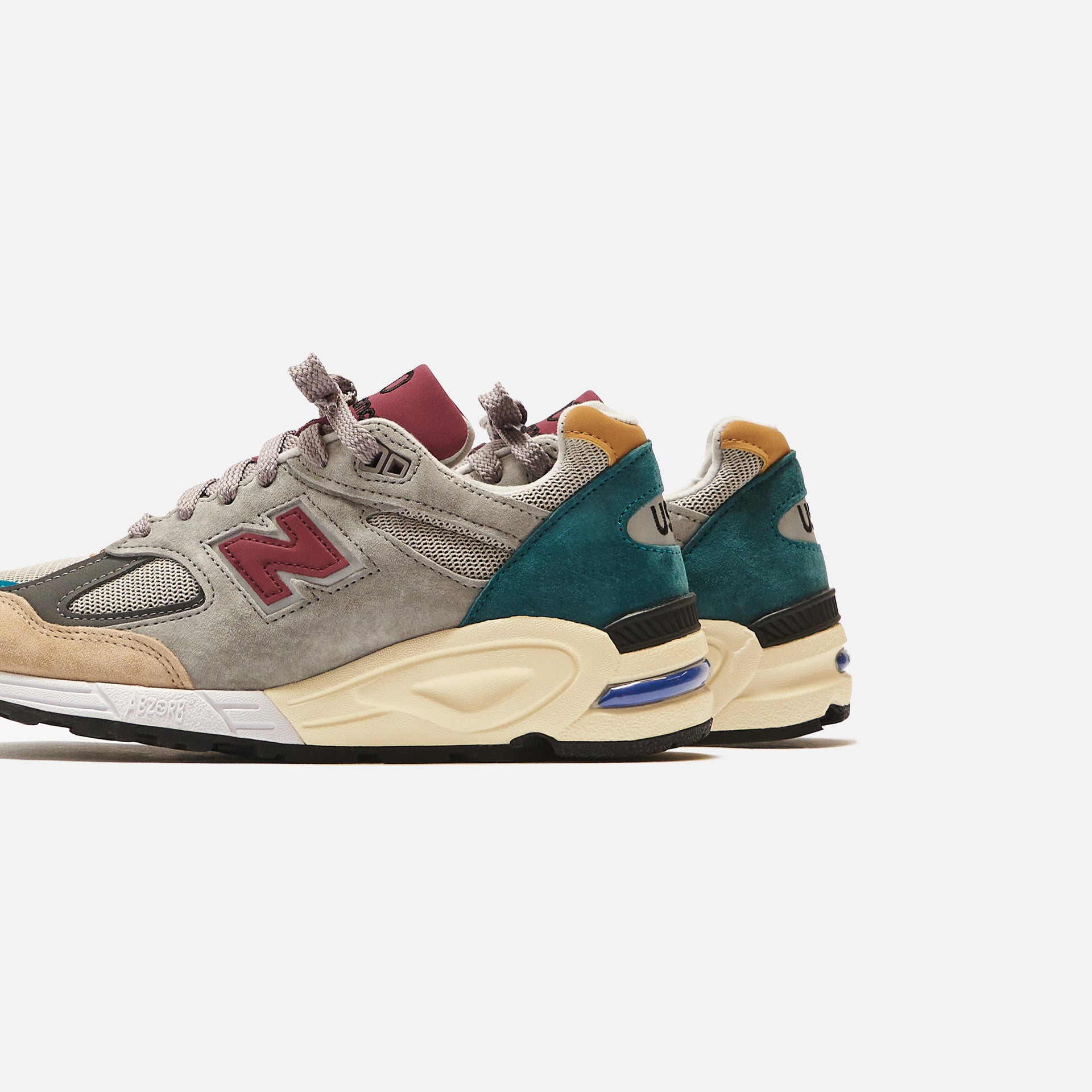 New Balance 990 - Grey / Burgundy / Green / Beige