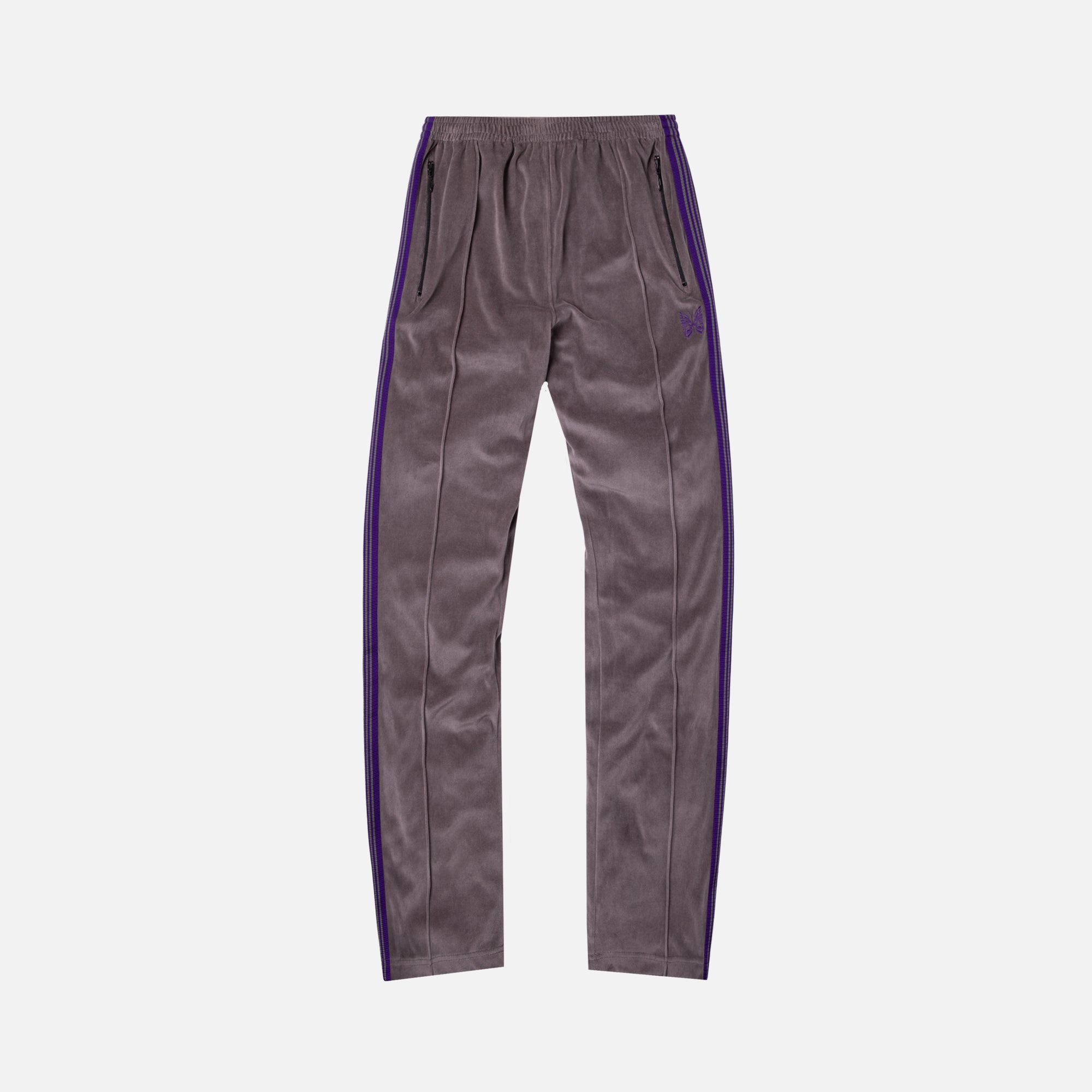 Needles Narrow Velour Track Pant - Grey