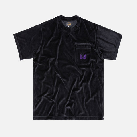 Needles Papillion Embroidered Pocket Tee - Black