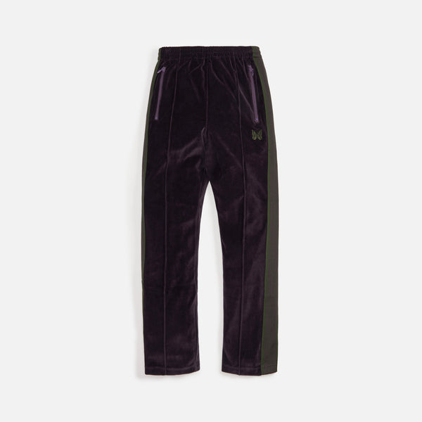 Needles Narrow Track Pant C/PE Velour - Eggplant – Kith