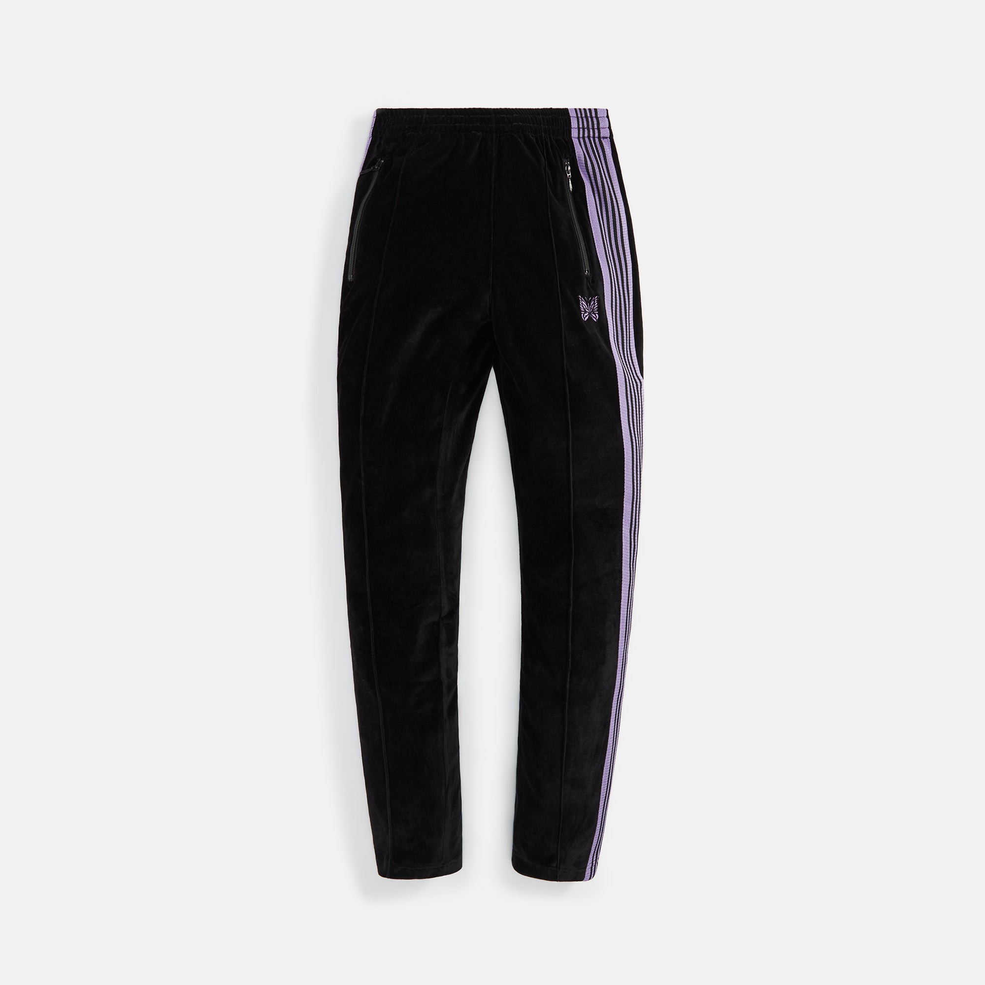 Needles Narrow Track Pant C/PE Velour - Black