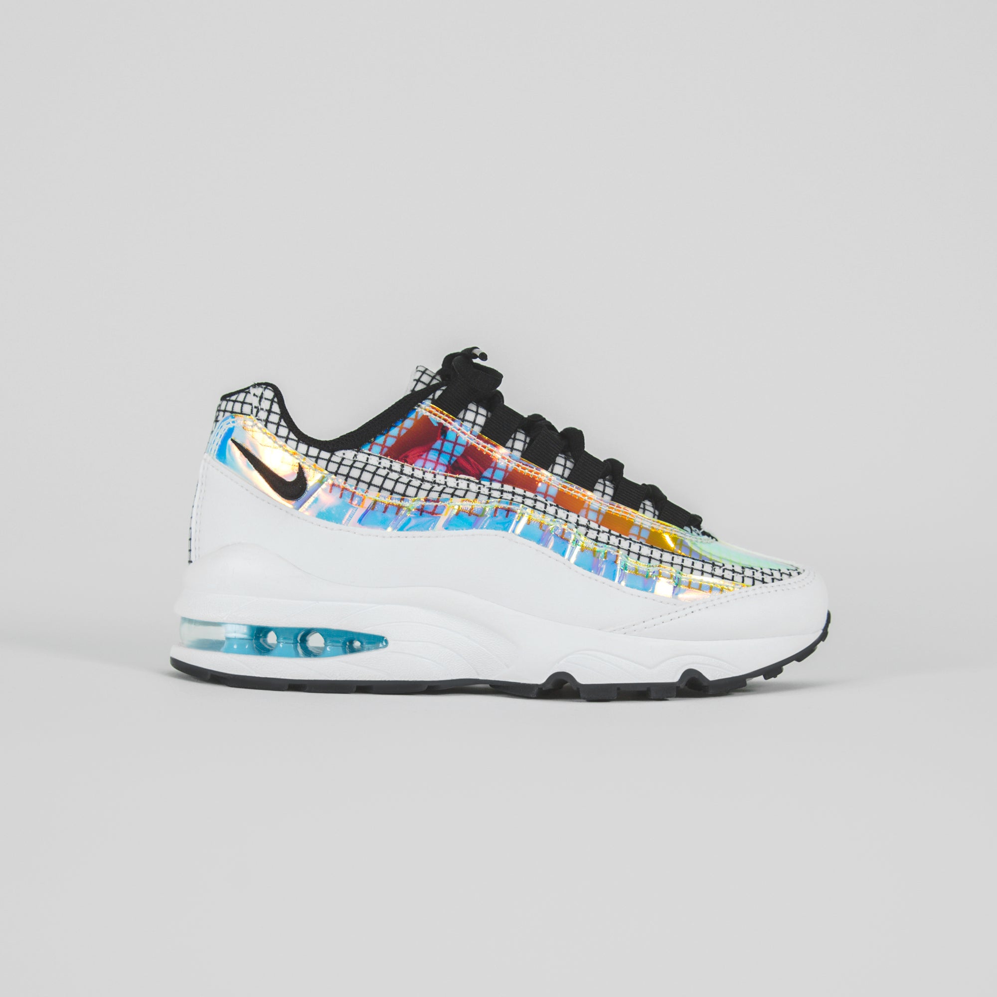 Nike air max 95 lv8 white/black/blue gaze grade on sale school kids' shoe