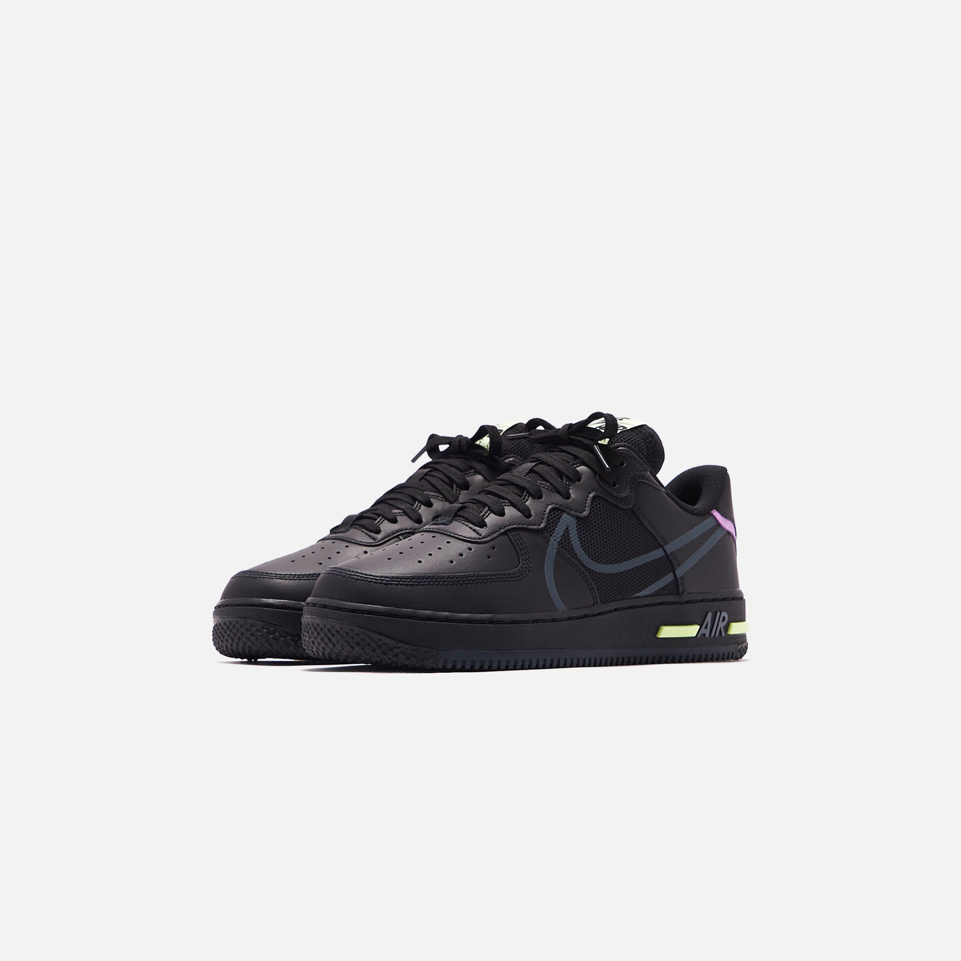 Nike Air Force 1 React - Black / Anthracite / Violet Star / Barely Volt
