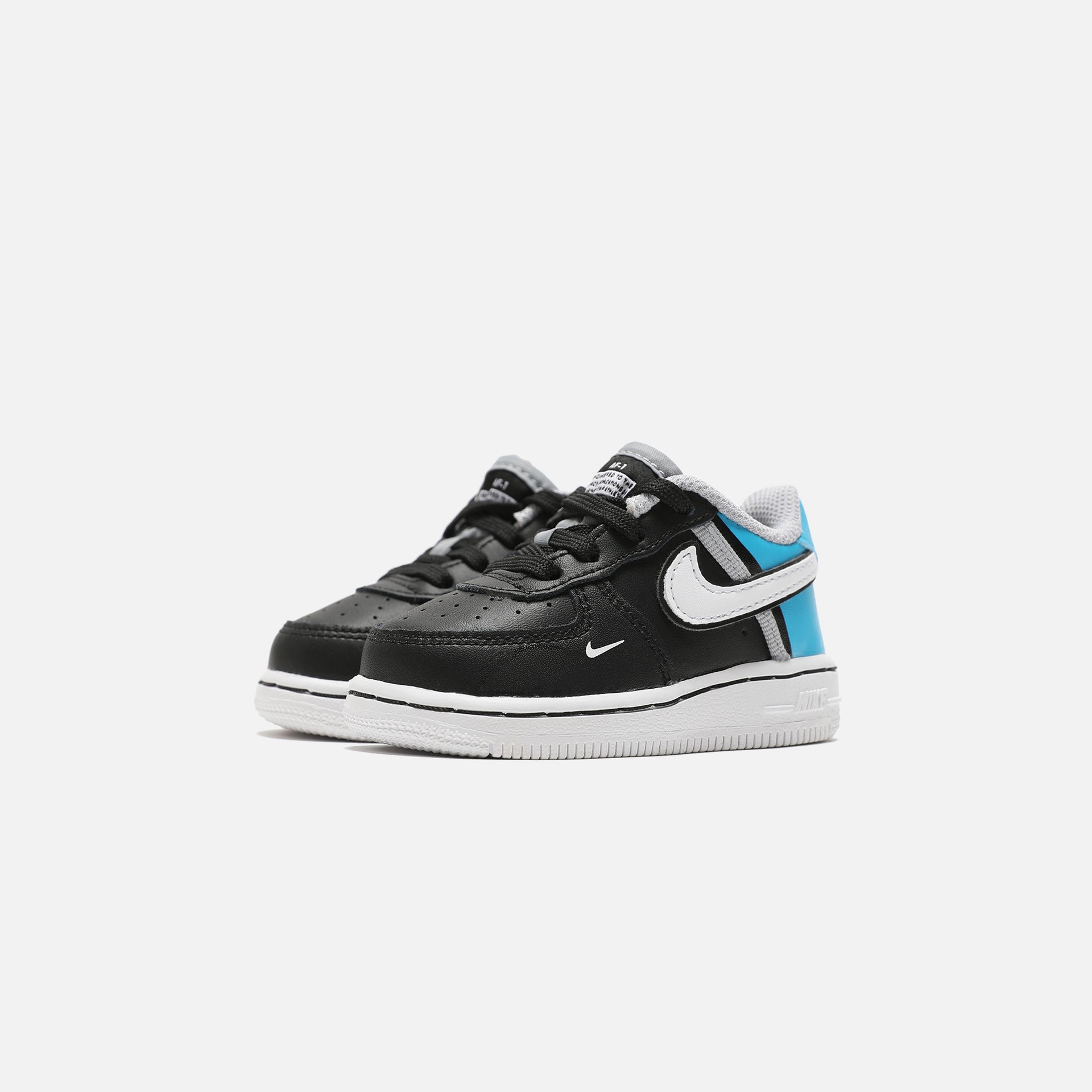 Nike Air Force 1 Lv8 Toddler - Black / White / Lt Current Blue Wolf Gret