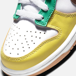 Nike GS Dunk Low SE - White / Light Chocolate / Roma Green / Turquoise