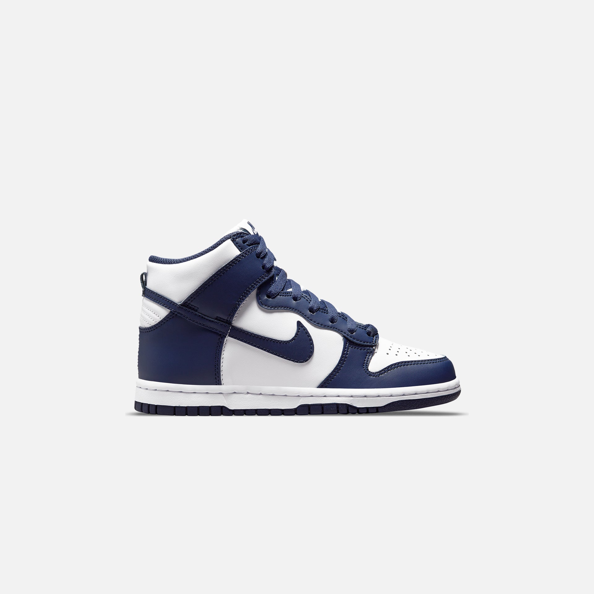 Nike Grade School Dunk High - White / Midnight Navy / Total Orange