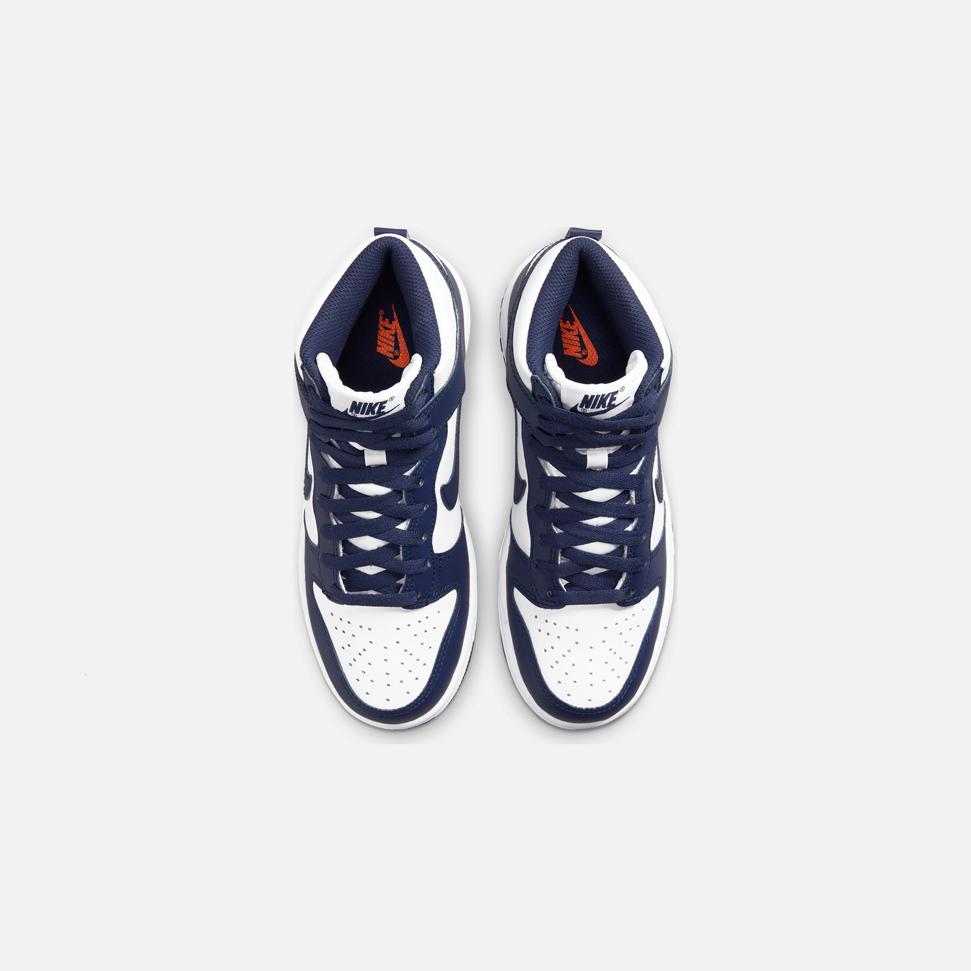 Nike Grade School Dunk High - White / Midnight Navy / Total Orange