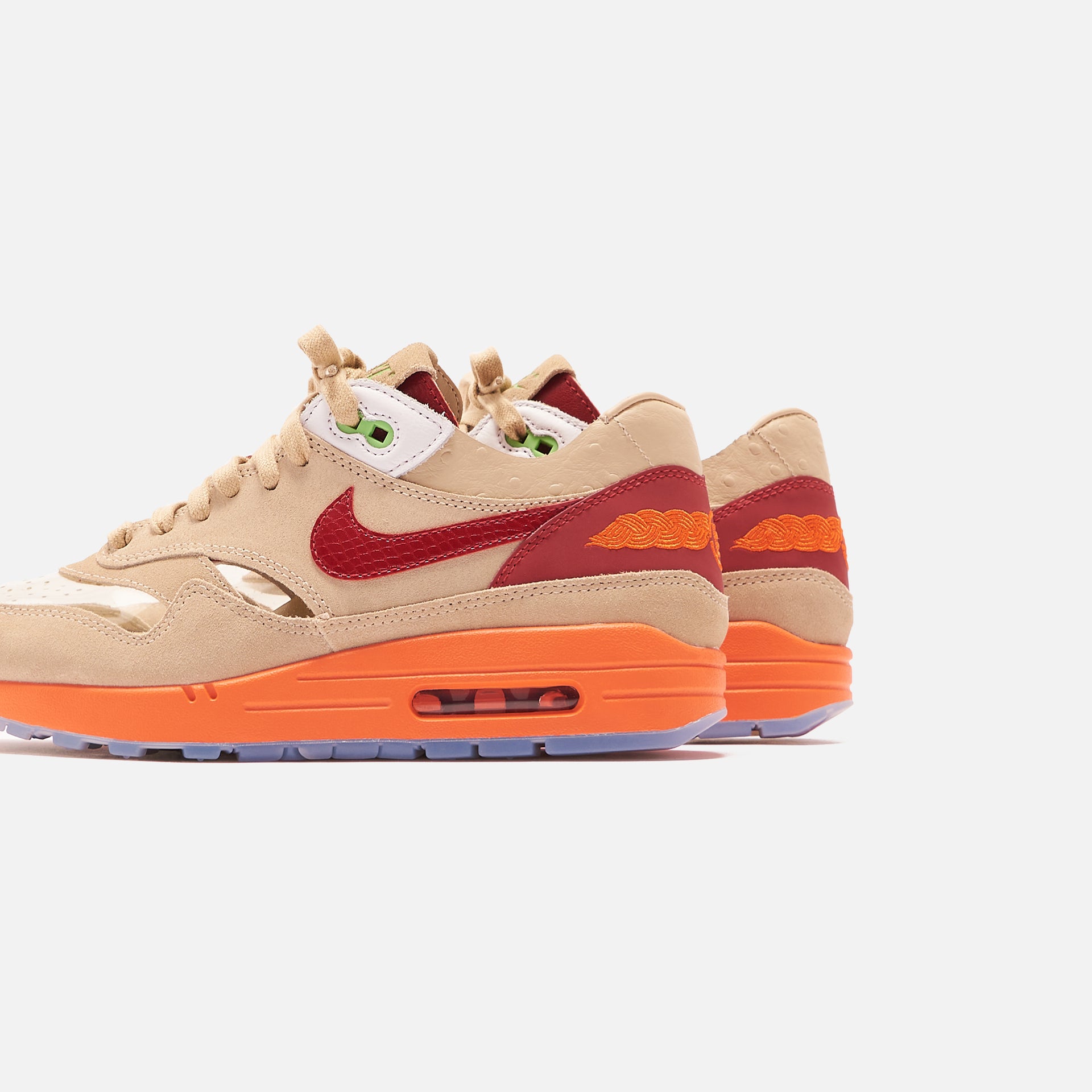 Nike x CLOT Air Max 1 - Net / Deep Red / Orange Blaze