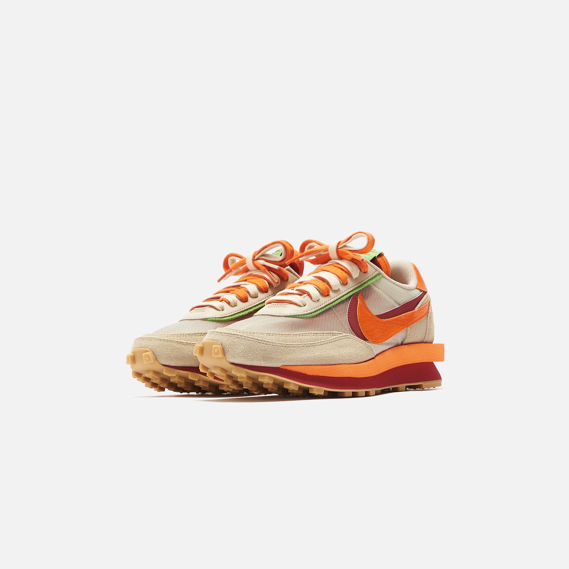 Nike x Sacai x Clot LDWaffle - Net / Orange Blaze / Deep Red / Green Bean