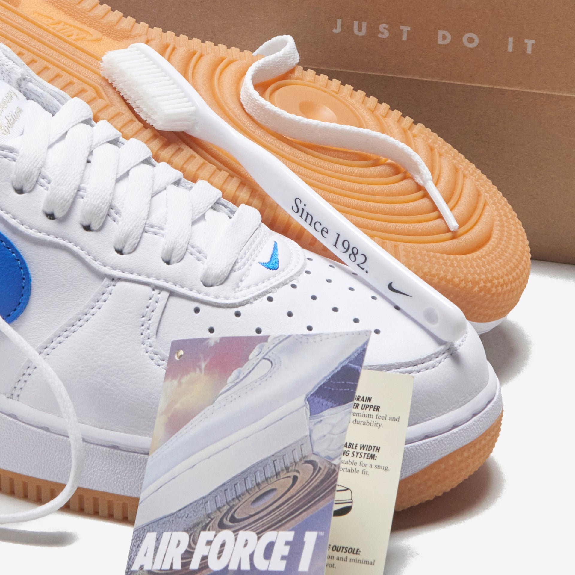 Nike Air Force 1 Low Retro - White / Royal Blue / Gum / Yellow